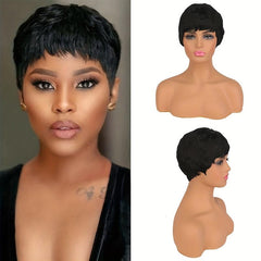 Short Pixie Cut Human Hair Wig 150 Density Natural Looking Wig 15 24 Cm