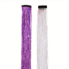2pcs Y2K Tinsel Hair Extension 10 Colors Glitter Rainbow Synthetic Hair