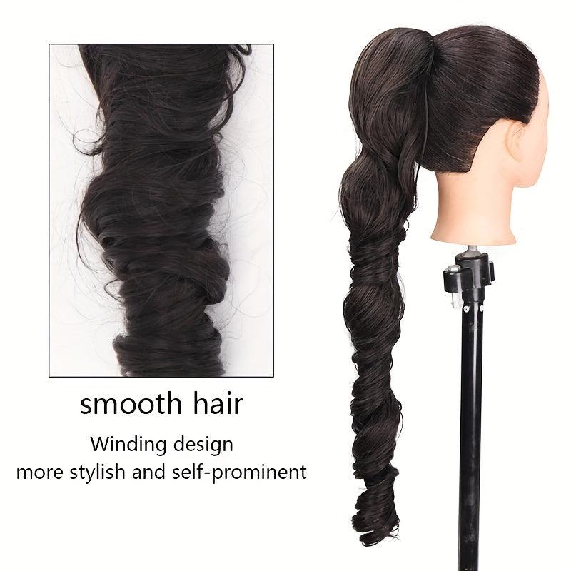 60 96 Cm Spiral Curly Ponytail Extension Wavy Drawstring Synthetic Fiber Hair