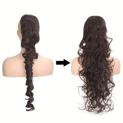 60 96 Cm Spiral Curly Ponytail Extension Wavy Drawstring Synthetic Fiber Hair