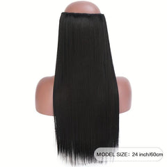 Long Straight Hair Extensions Clip In Synthetic Fiber Pieces for Women