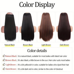 Long Straight Hair Extensions Clip In Synthetic Fiber Pieces for Women