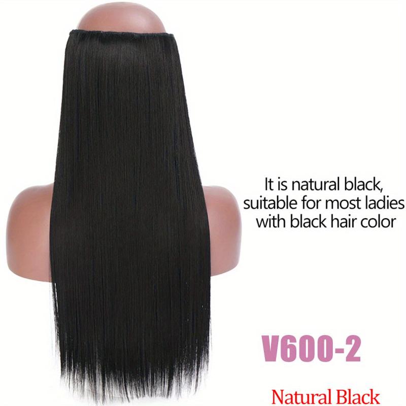Long Straight Hair Extensions Clip In Synthetic Fiber Pieces for Women