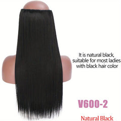 Long Straight Hair Extensions Clip In Synthetic Fiber Pieces for Women