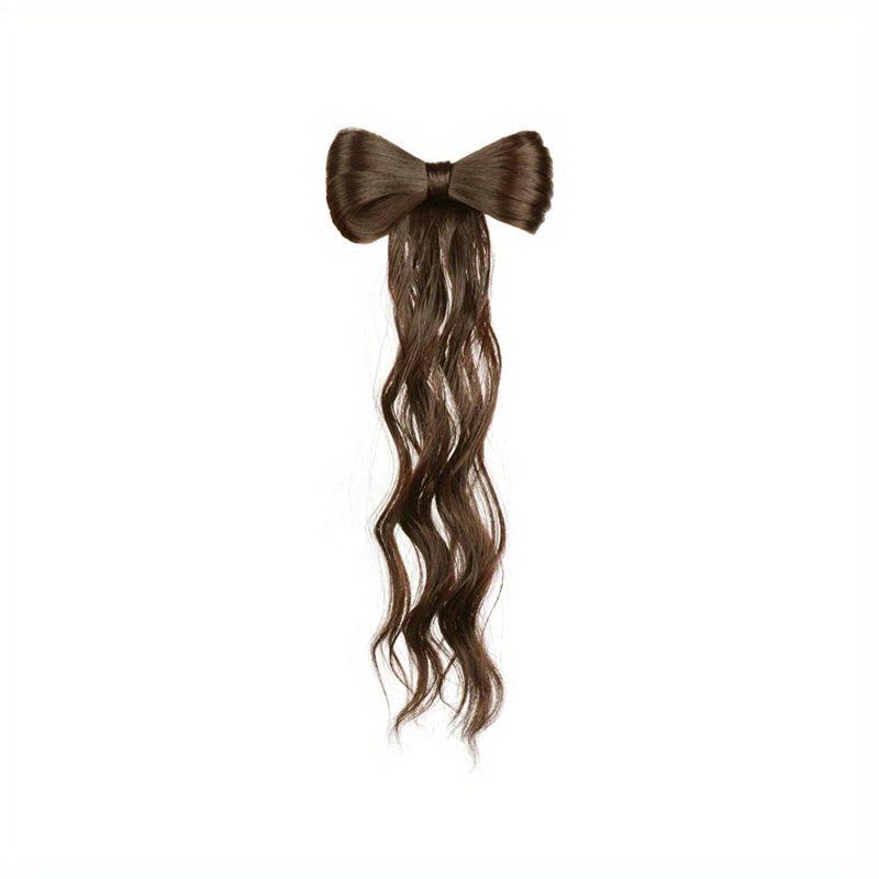 64 Cm Long Curly Hair Piece Wig Ponytail Natural Synthetic Wavy Hair Brown