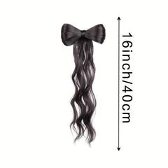64 Cm Long Curly Hair Piece Wig Ponytail Natural Synthetic Wavy Hair Brown