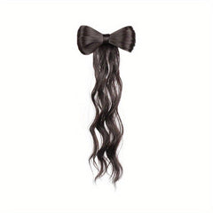 64 Cm Long Curly Hair Piece Wig Ponytail Natural Synthetic Wavy Hair Brown