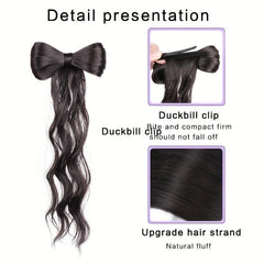 64 Cm Long Curly Hair Piece Wig Ponytail Natural Synthetic Wavy Hair Brown