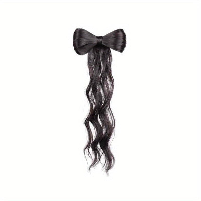 64 Cm Long Curly Hair Piece Wig Ponytail Natural Synthetic Wavy Hair Brown