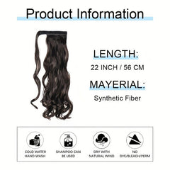 Curly Hair Extension Wrap Around Long Hairpiece Ash Blonde Ginger Brown