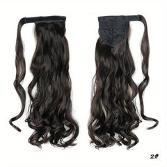 Curly Hair Extension Wrap Around Long Hairpiece Ash Blonde Ginger Brown
