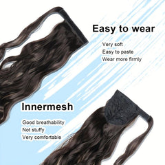 Curly Hair Extension Wrap Around Long Hairpiece Ash Blonde Ginger Brown