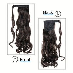 Curly Hair Extension Wrap Around Long Hairpiece Ash Blonde Ginger Brown