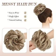 Donut Hair Buns Updo Chignon with Elastic Hair Rope Synthetic Hair Extensions