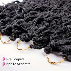 6pack Synthetic Butterfly Locs Crochet Hair Extensions Ombre Brown Blond