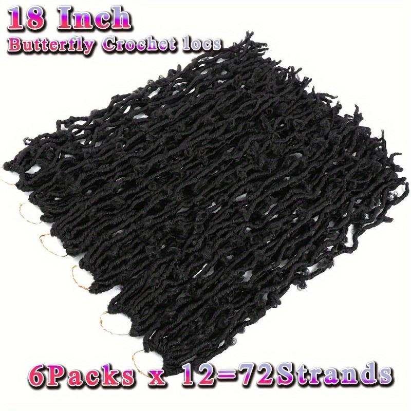6pack Synthetic Butterfly Locs Crochet Hair Extensions Ombre Brown Blond