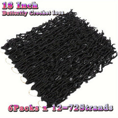 6pack Synthetic Butterfly Locs Crochet Hair Extensions Ombre Brown Blond
