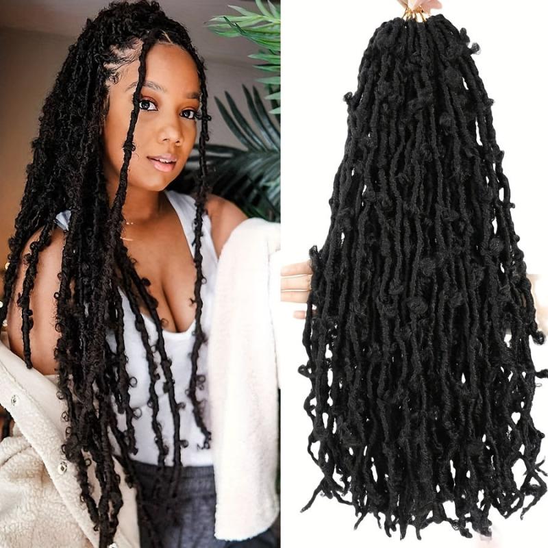 6pack Synthetic Butterfly Locs Crochet Hair Extensions Ombre Brown Blond