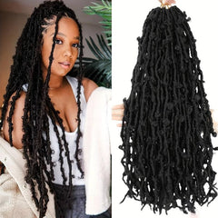 6pack Synthetic Butterfly Locs Crochet Hair Extensions Ombre Brown Blond