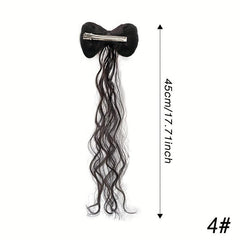 Wavy Hairpiece Bowknot Half tie Ponytail Wig