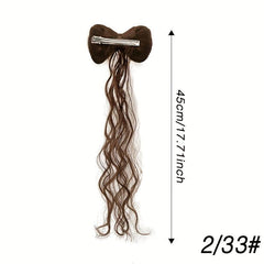 Wavy Hairpiece Bowknot Half tie Ponytail Wig