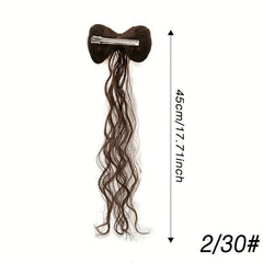 Wavy Hairpiece Bowknot Half tie Ponytail Wig
