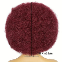 Disco Short Wine Red Wild Curl Up Synthetic Cosplay Wig + Wig Cap