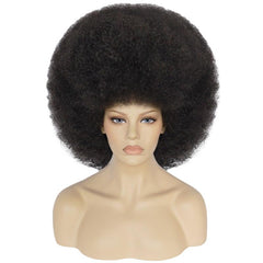 Disco Short Wine Red Wild Curl Up Synthetic Cosplay Wig + Wig Cap
