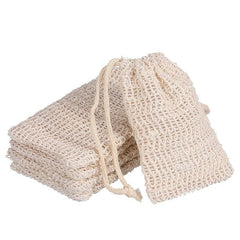 5 Pcs Natural Sisal Soap Saver Bag for Exfoliating and Drying Soap Bars