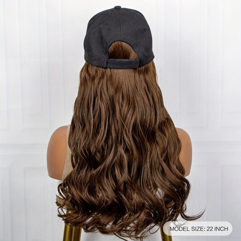 Body Wave Hat Wigs 88 Cm Baseball Cap Adjustable Synthetic Fiber Hair Wigs