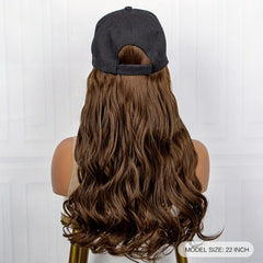Body Wave Hat Wigs 88 Cm Baseball Cap Adjustable Synthetic Fiber Hair Wigs