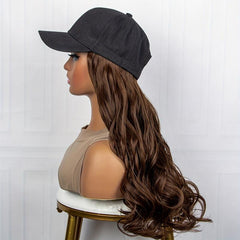 Body Wave Hat Wigs 88 Cm Baseball Cap Adjustable Synthetic Fiber Hair Wigs