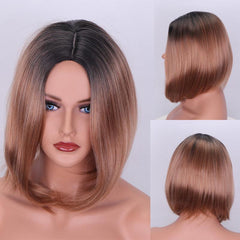 Brown to Blonde Ombre Bob Wig for Women