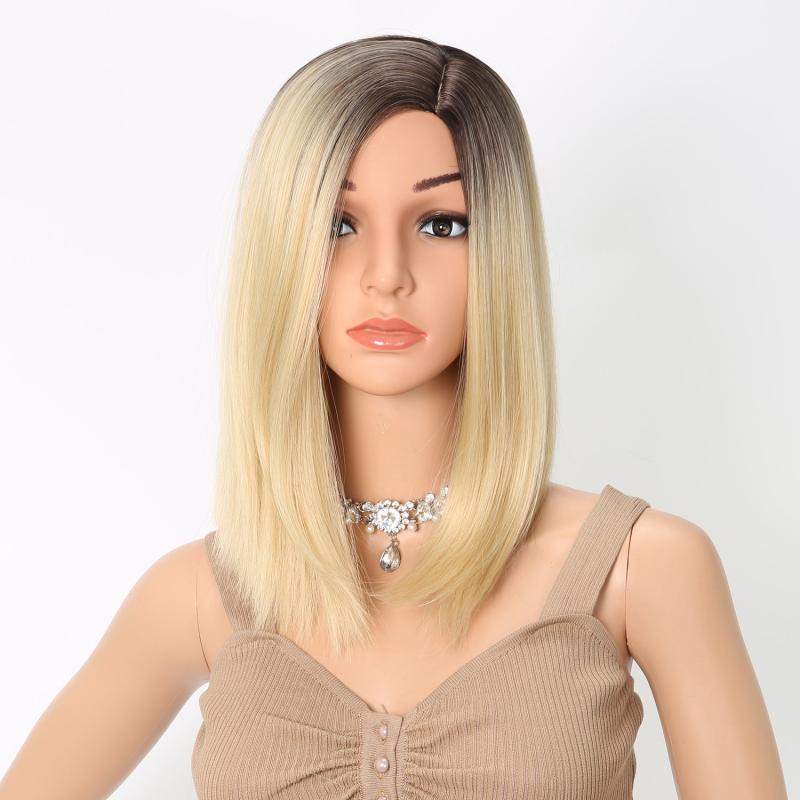 Brown to Blonde Ombre Bob Wig for Women