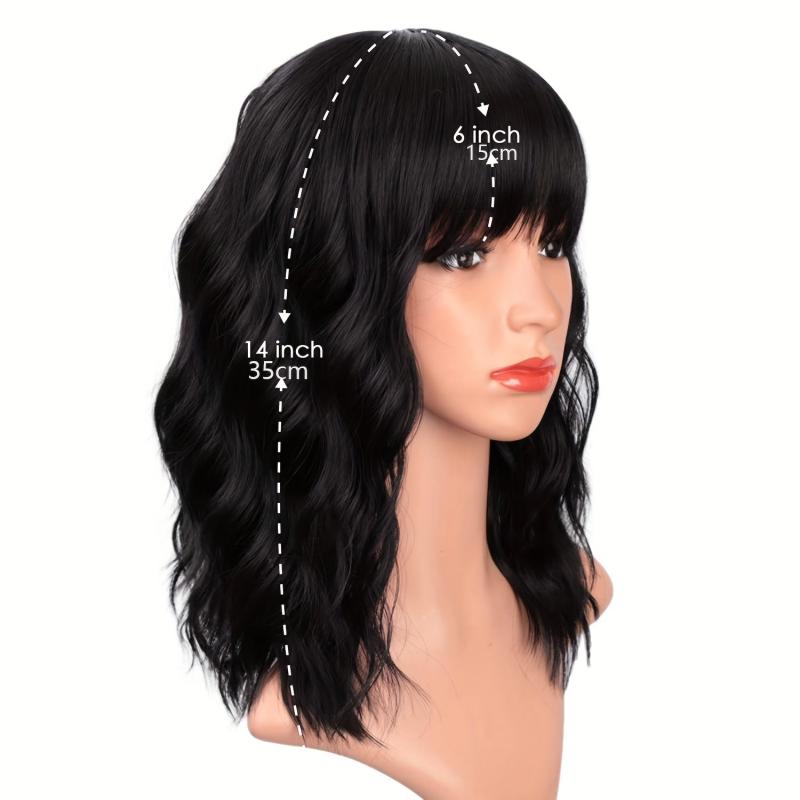Short Wavy Wigs For Women 30 48 Cm Natural Wigs With Bangs