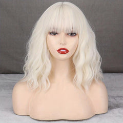 Short Wavy Wigs For Women 30 48 Cm Natural Wigs With Bangs