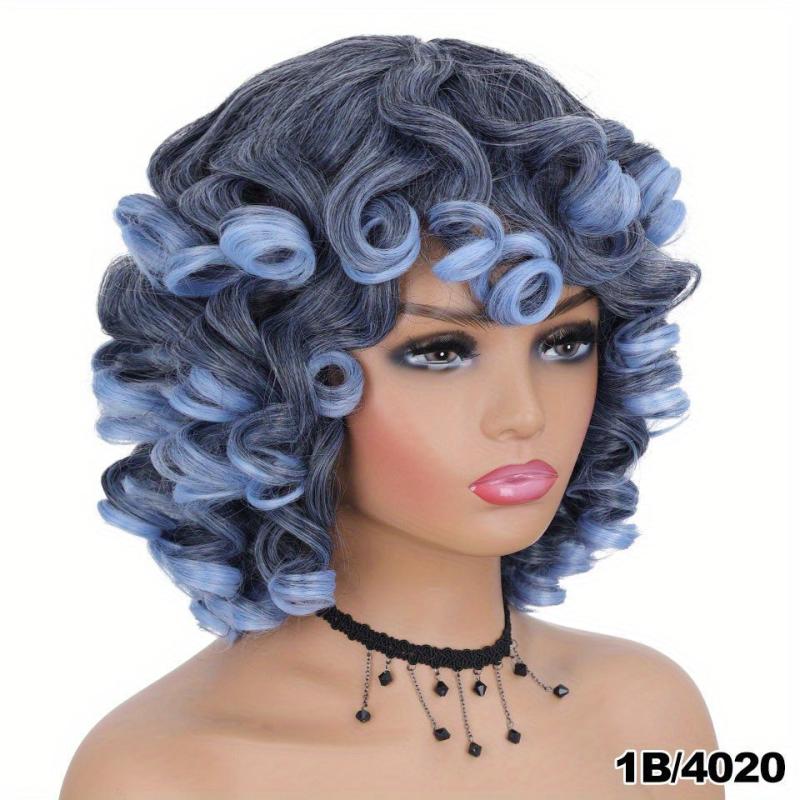 Short Afro Kinky Curly Wigs for Women Natural Brown