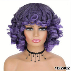 Short Afro Kinky Curly Wigs for Women Natural Brown