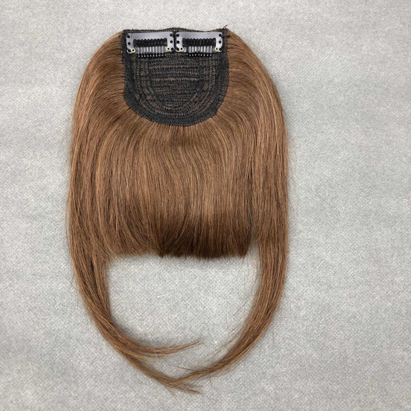 Natural Looking Human Hair Fringe Bangs with 2 Clips