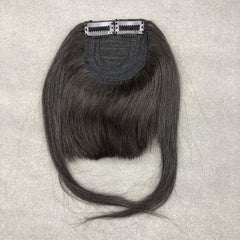 Natural Looking Human Hair Fringe Bangs with 2 Clips