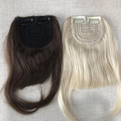 Natural Looking Human Hair Fringe Bangs with 2 Clips