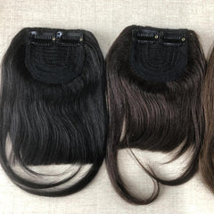 Natural Looking Human Hair Fringe Bangs with 2 Clips