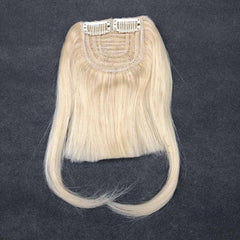 Natural Looking Human Hair Fringe Bangs with 2 Clips