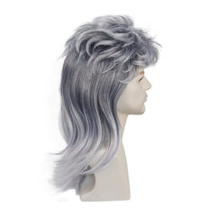 Disco Gray Mullet Wig for Halloween & 80s Cosplay