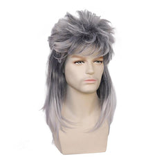 Disco Gray Mullet Wig for Halloween & 80s Cosplay