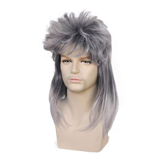 Disco Gray Mullet Wig for Halloween & 80s Cosplay