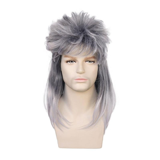 Disco Gray Mullet Wig for Halloween & 80s Cosplay