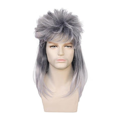Disco Gray Mullet Wig for Halloween & 80s Cosplay