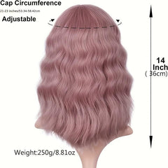 Shoulder Length Short Wavy Hair Wigs Synthetic Fiber Hair Wigs