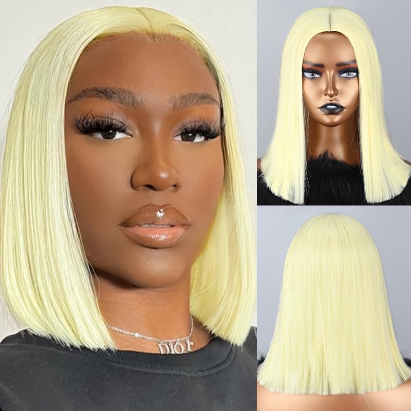 35 56 Cm Sky Straight Hair Bob Synthetic Fiber Wigs for Cosplay Party Halloween